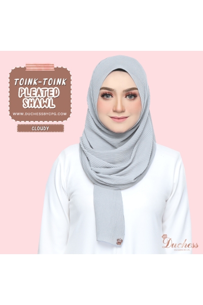 Pleated shawl - cloudy